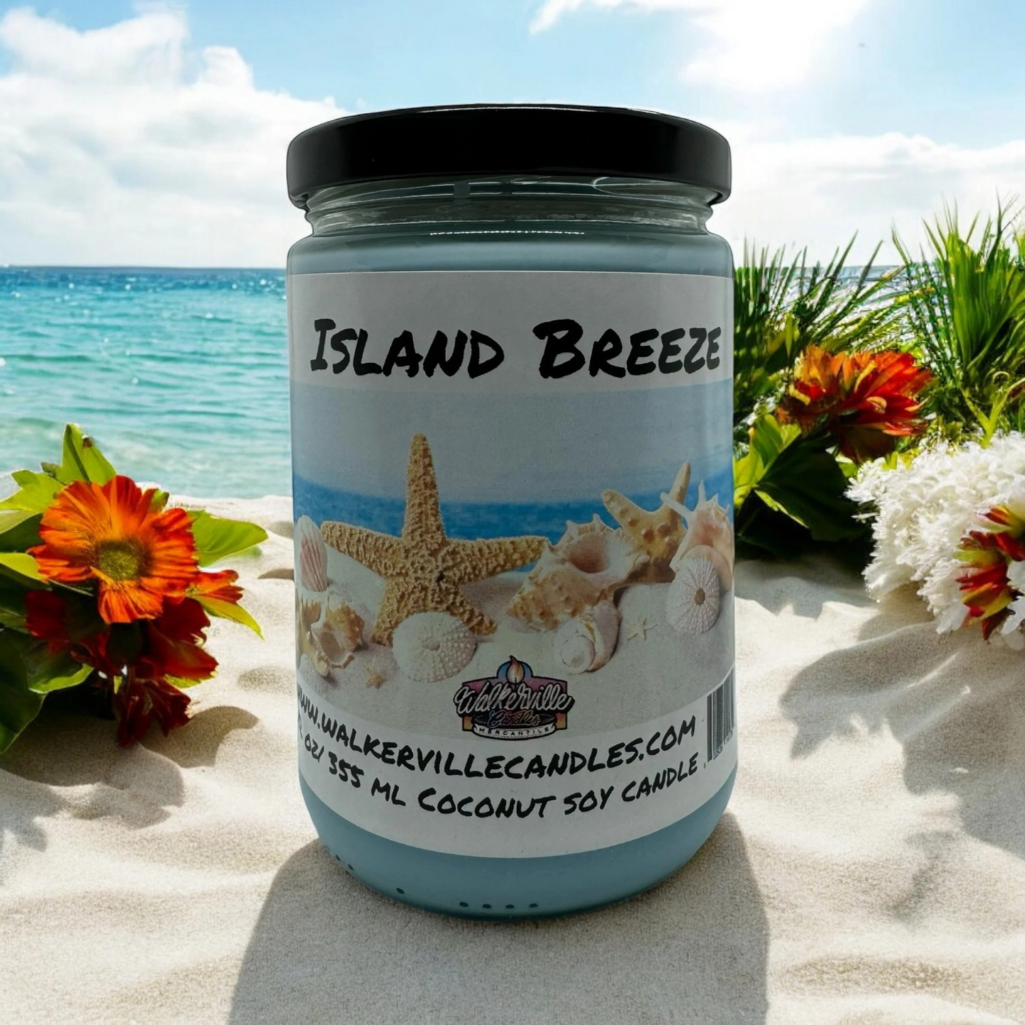 Island Breeze 100% Coconut Soy Eco-friendly 12 oz Candle Wood Wick