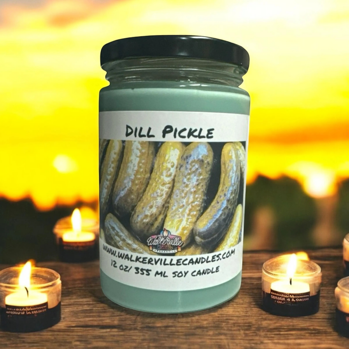 Dill Pickle 100% Coconut Soy Eco-friendly 12 oz Candle Wood Wick