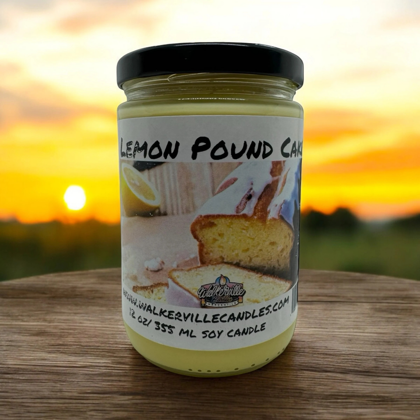 Lemon Pound Cake 100% Coconut Soy Eco-friendly 12 oz Candle