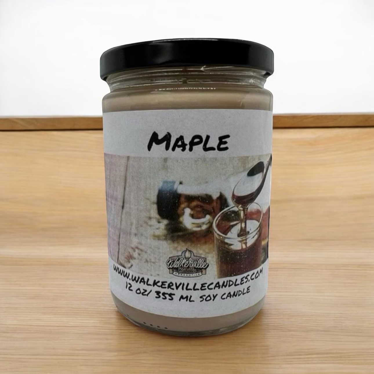 Maple 100% Coconut Soy Eco-friendly 12 oz Candle Wood Wick