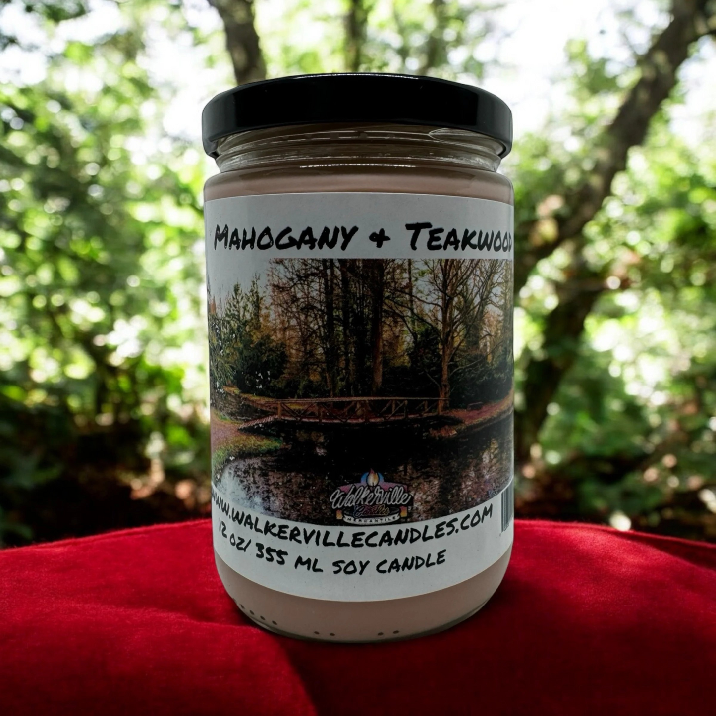 Mahogany & Teakwood 100% Coconut Soy Eco-friendly 12 oz Candle Wood Wick
