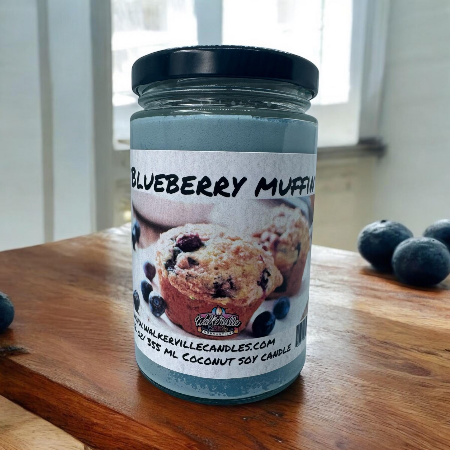 Blueberry Muffin 100% Coconut Soy Eco-friendly 12 oz Candle Wood Wick