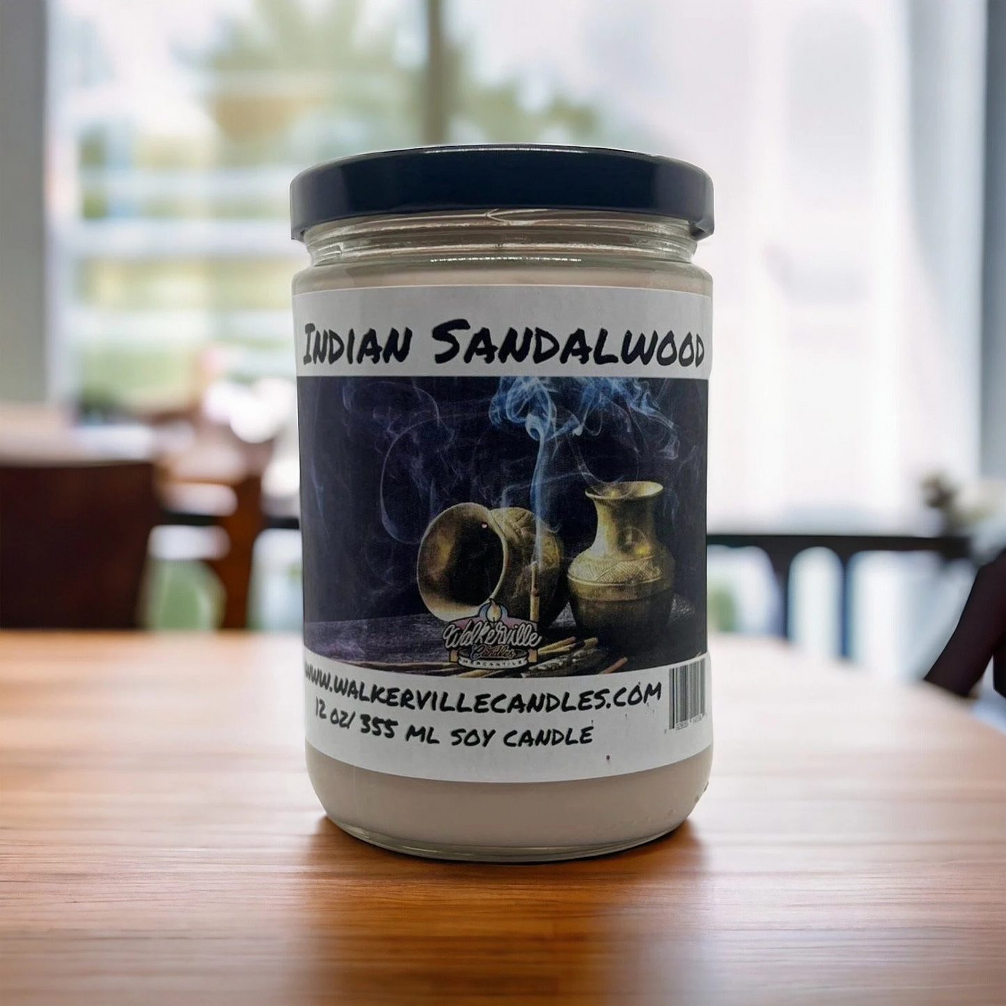 Indian Sandalwood 100% Coconut Soy Eco-friendly 12 oz Candle Wood Wick