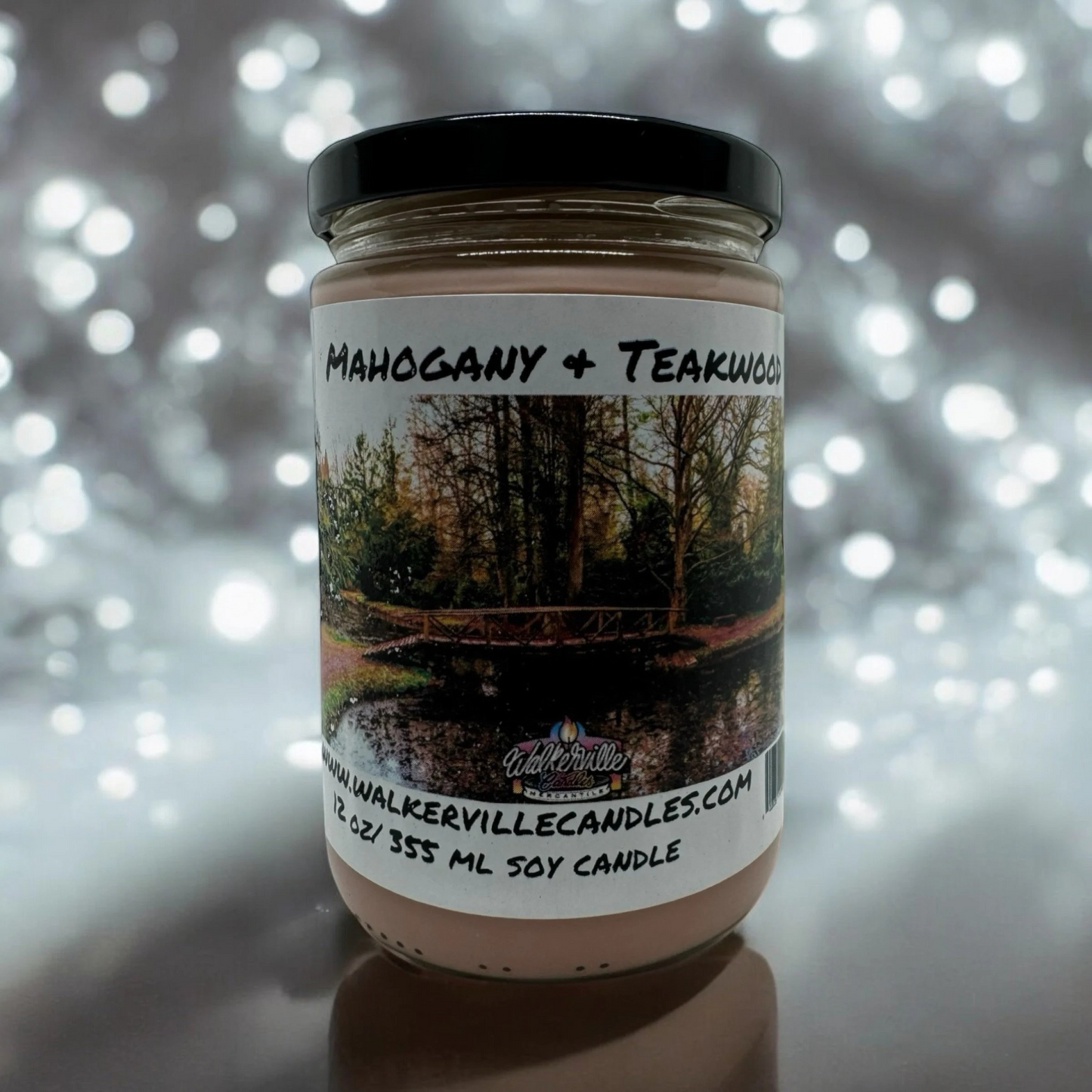 Mahogany & Teakwood 100% Coconut Soy Eco-friendly 12 oz Candle Wood Wick