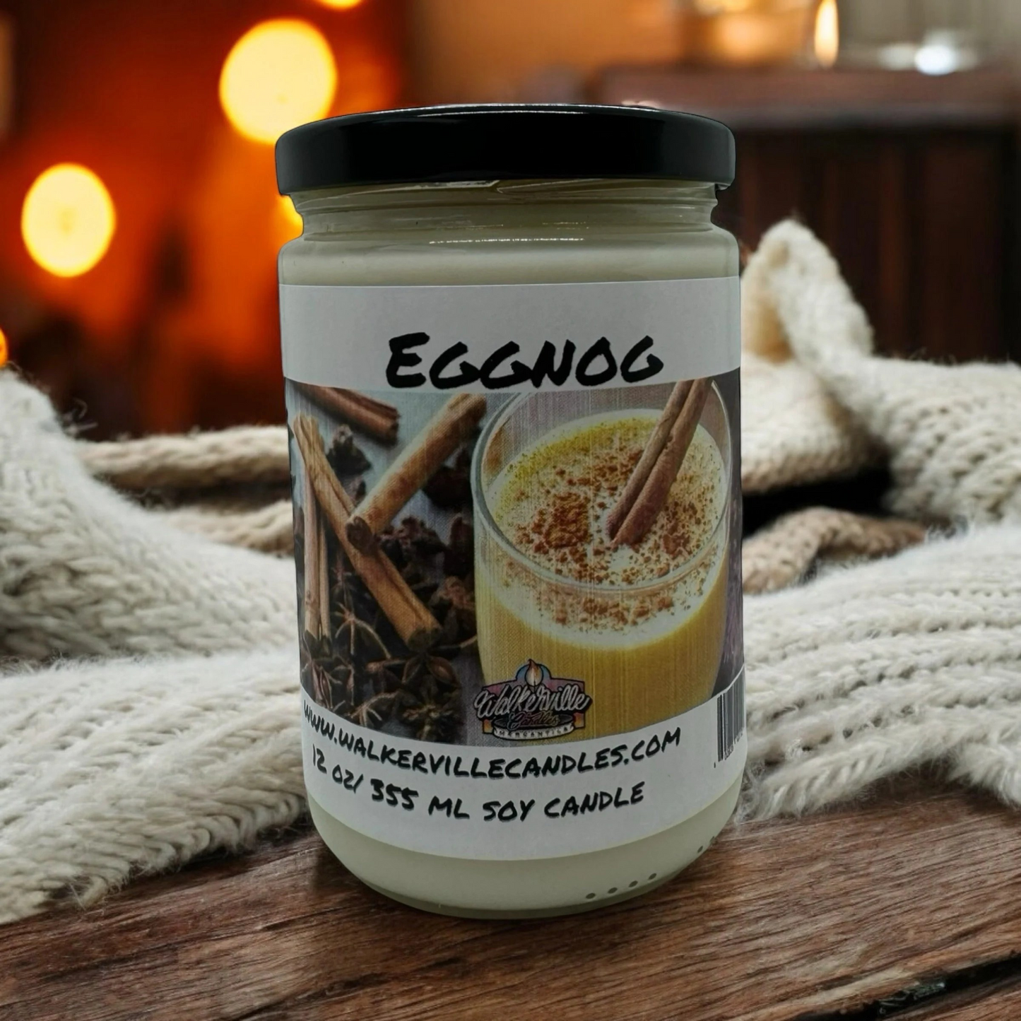Eggnog 100% Coconut Soy Eco-friendly 12 oz Candle Wood Wick