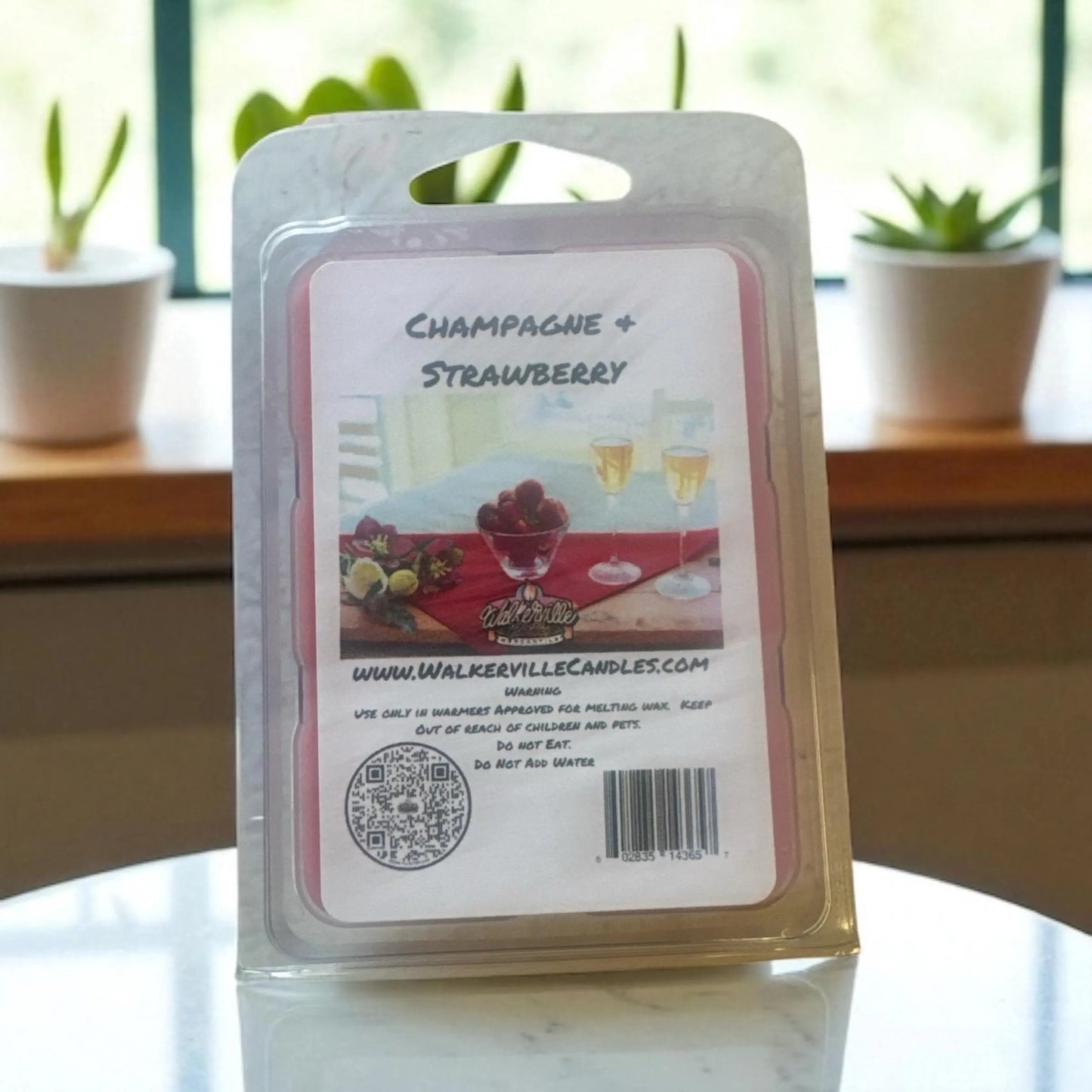 Champagne & Strawberries Vegan Soy wax, Hand-poured, Eco-friendly Bakery Food Drink Wax Melt
