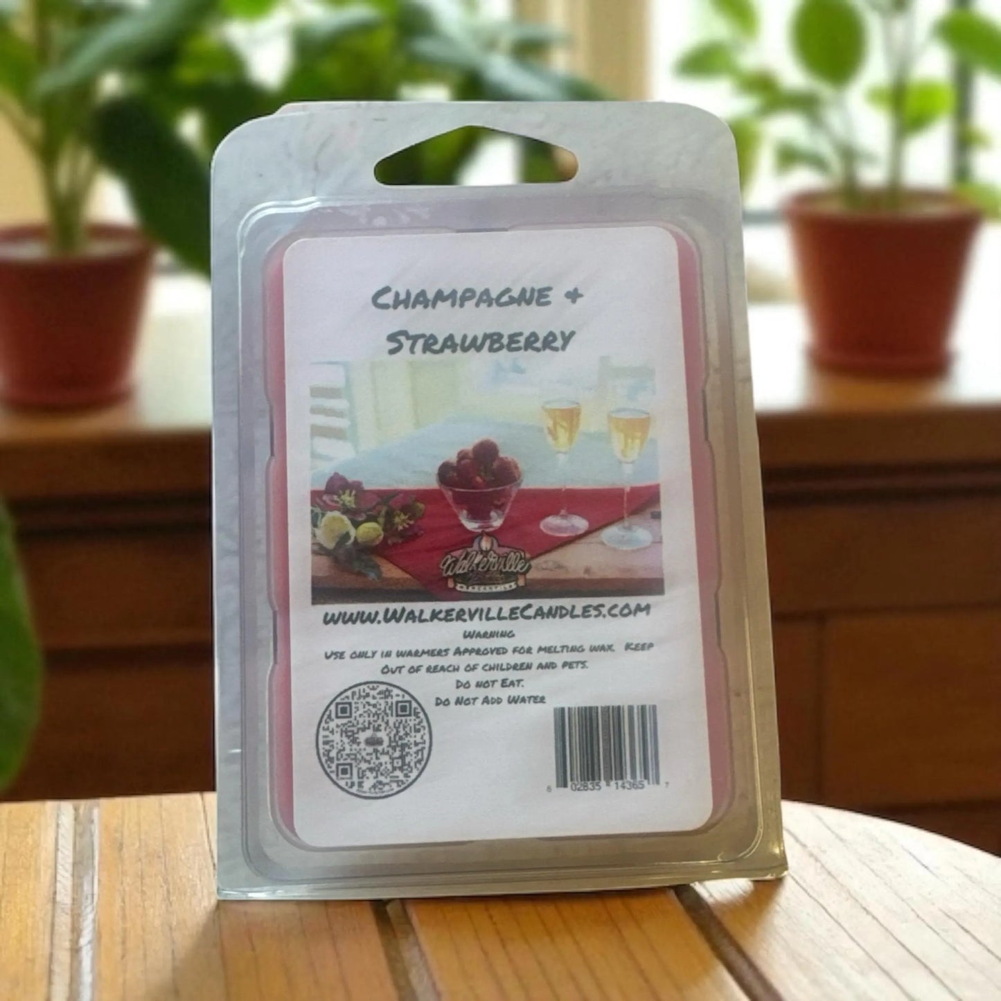 Champagne & Strawberries Vegan Soy wax, Hand-poured, Eco-friendly Bakery Food Drink Wax Melt