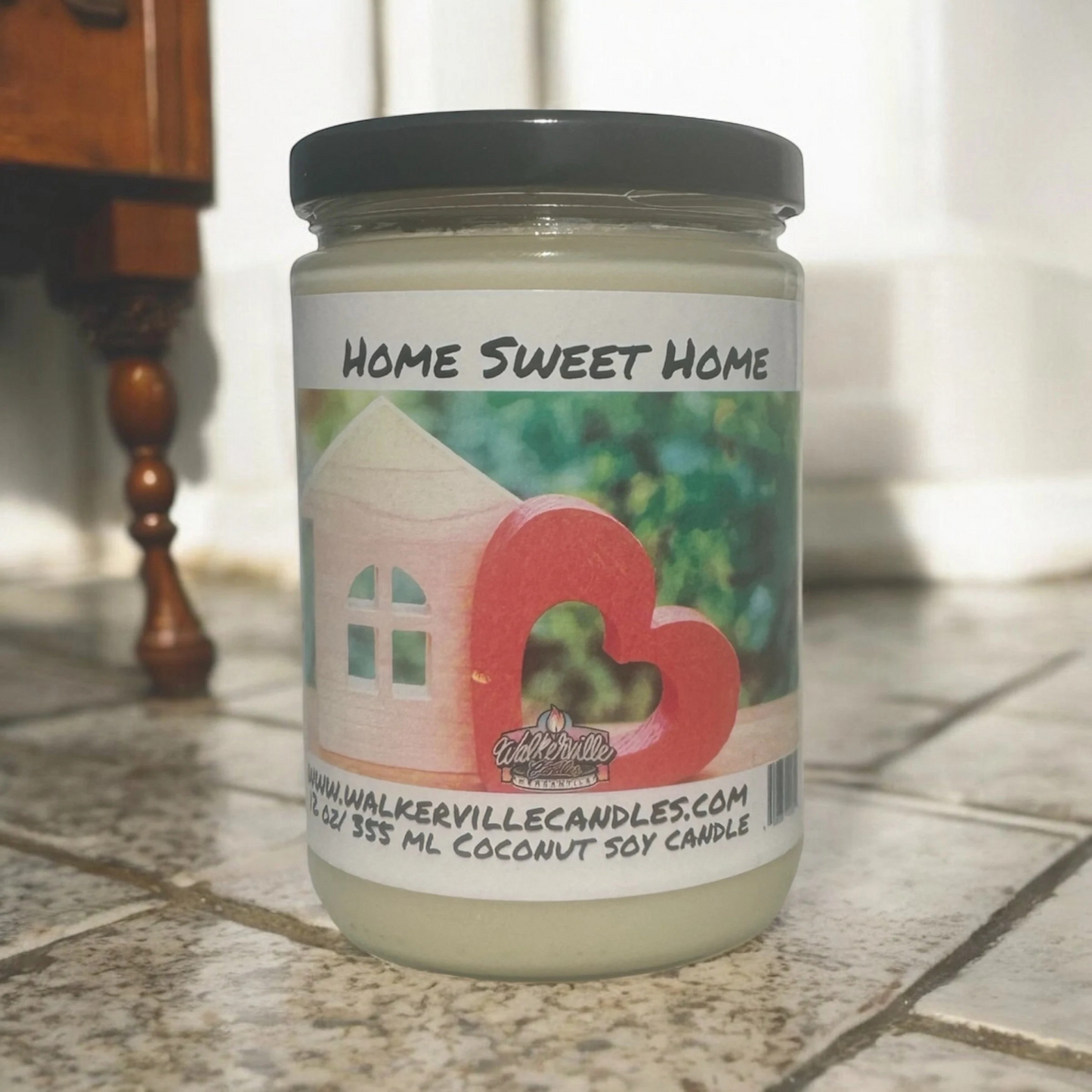Home Sweet Home 100% Coconut Soy Eco-friendly 12 oz Candle Wood Wick