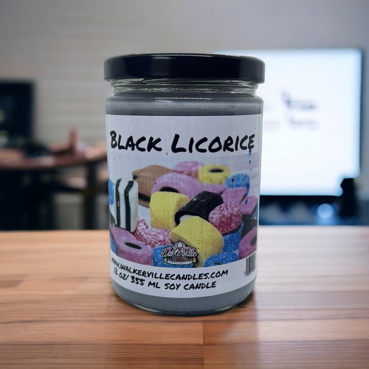 Black Licorice 100% Coconut Soy Eco-friendly 12 oz Candle Wood Wick