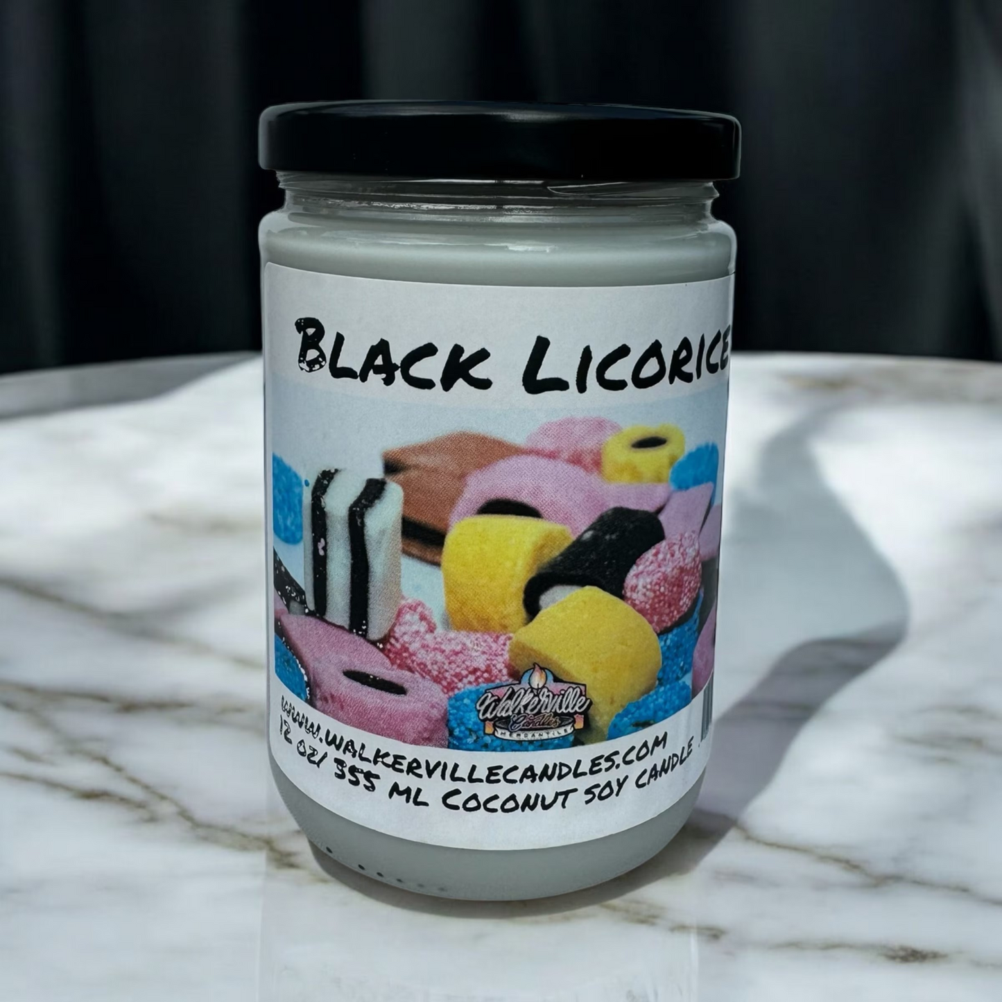 Black Licorice 100% Coconut Soy Eco-friendly 12 oz Candle Wood Wick