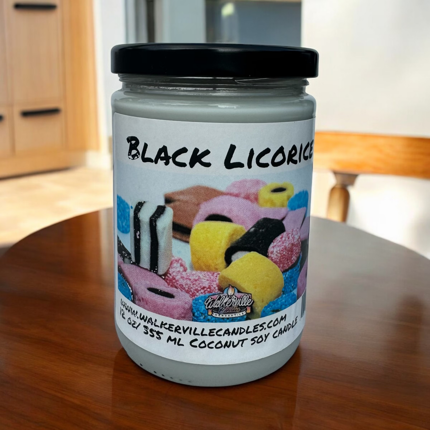Black Licorice 100% Coconut Soy Eco-friendly 12 oz Candle Wood Wick