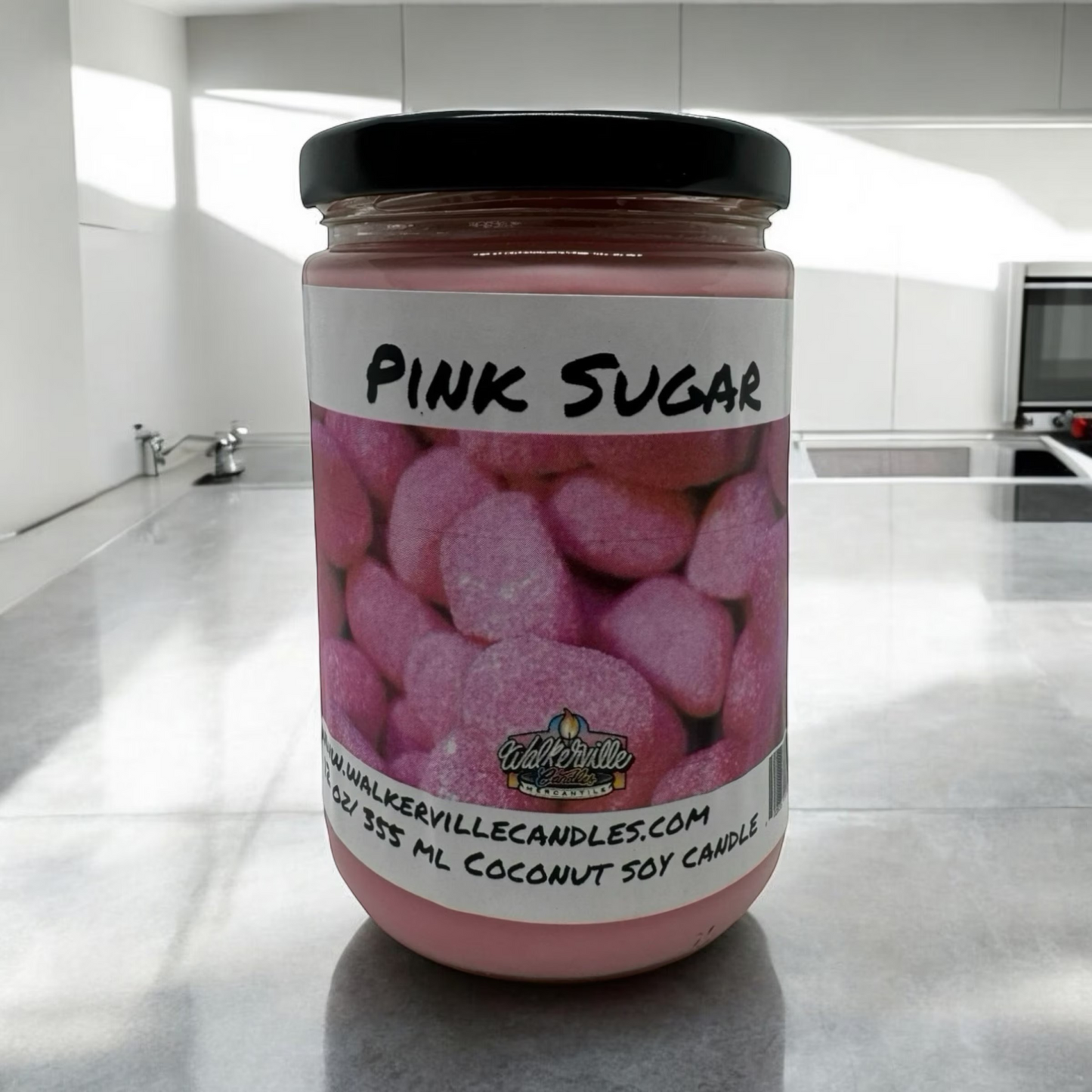 Pink Sugar 100% Coconut Soy Eco-friendly 12 oz Candle Wood Wick
