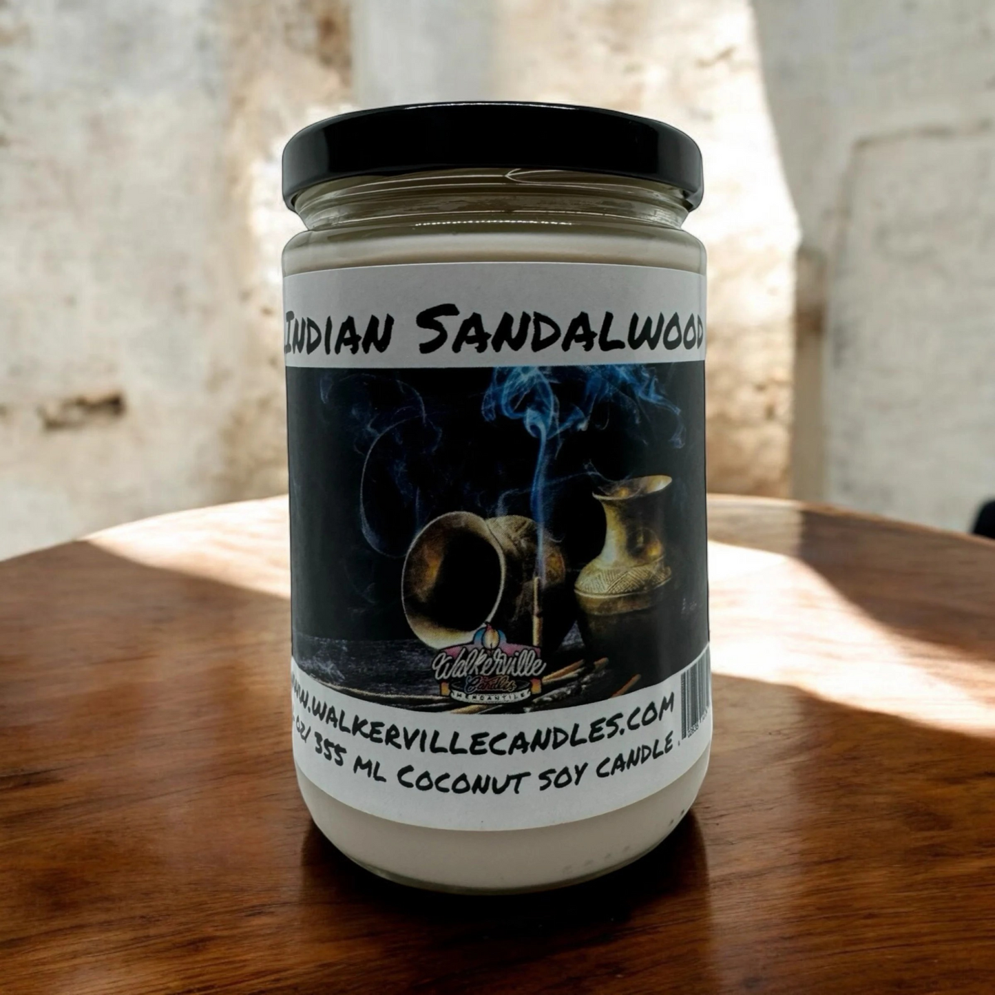 Indian Sandalwood 100% Coconut Soy Eco-friendly 12 oz Candle Wood Wick