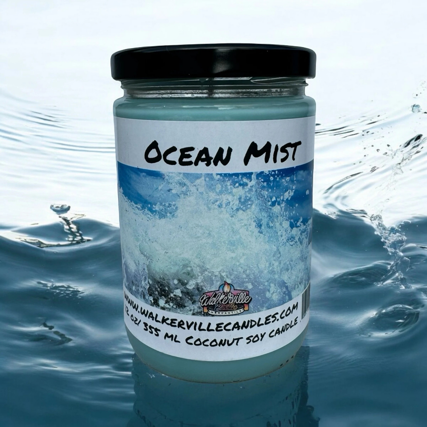 Ocean Mist 100% Coconut Soy Eco-friendly 12 oz Candle