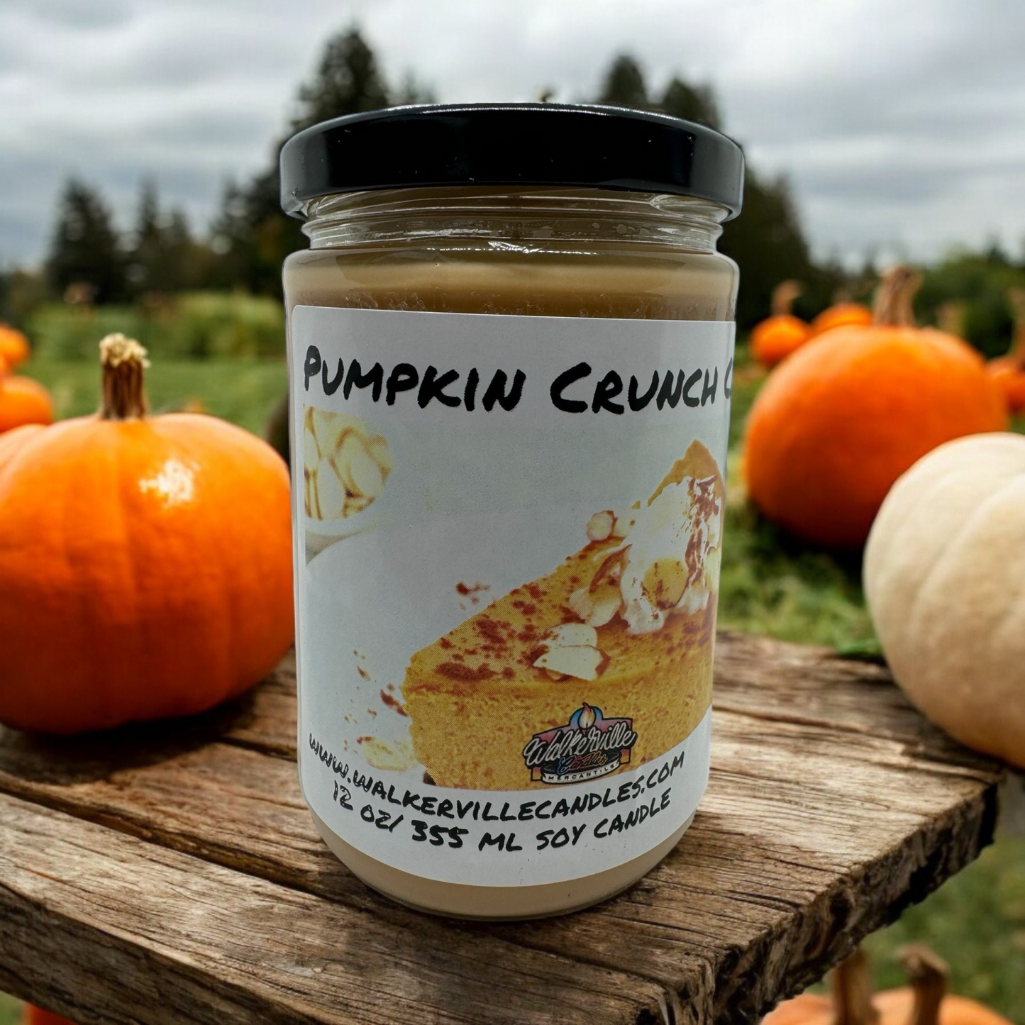 Pumpkin Crunch Cake 100% Coconut Soy Eco-friendly 12 oz Candle Wood Wick