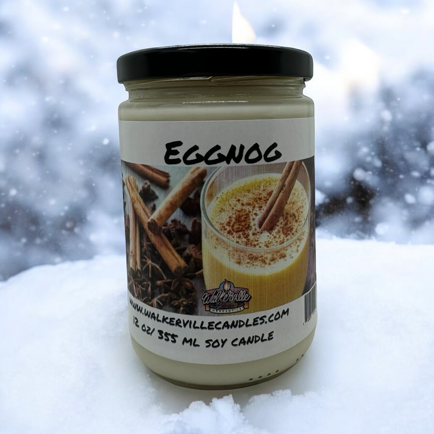 Eggnog 100% Coconut Soy Eco-friendly 12 oz Candle Wood Wick