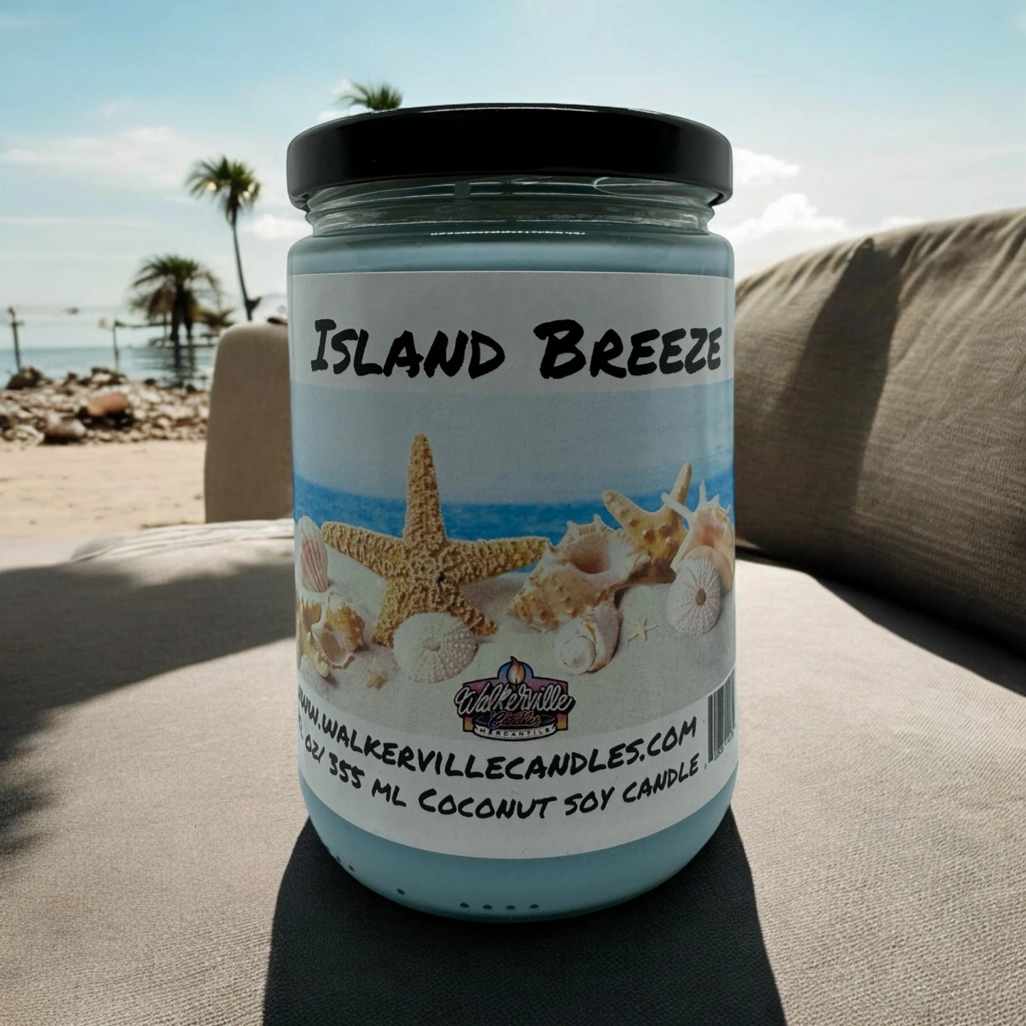 Island Breeze 100% Coconut Soy Eco-friendly 12 oz Candle Wood Wick