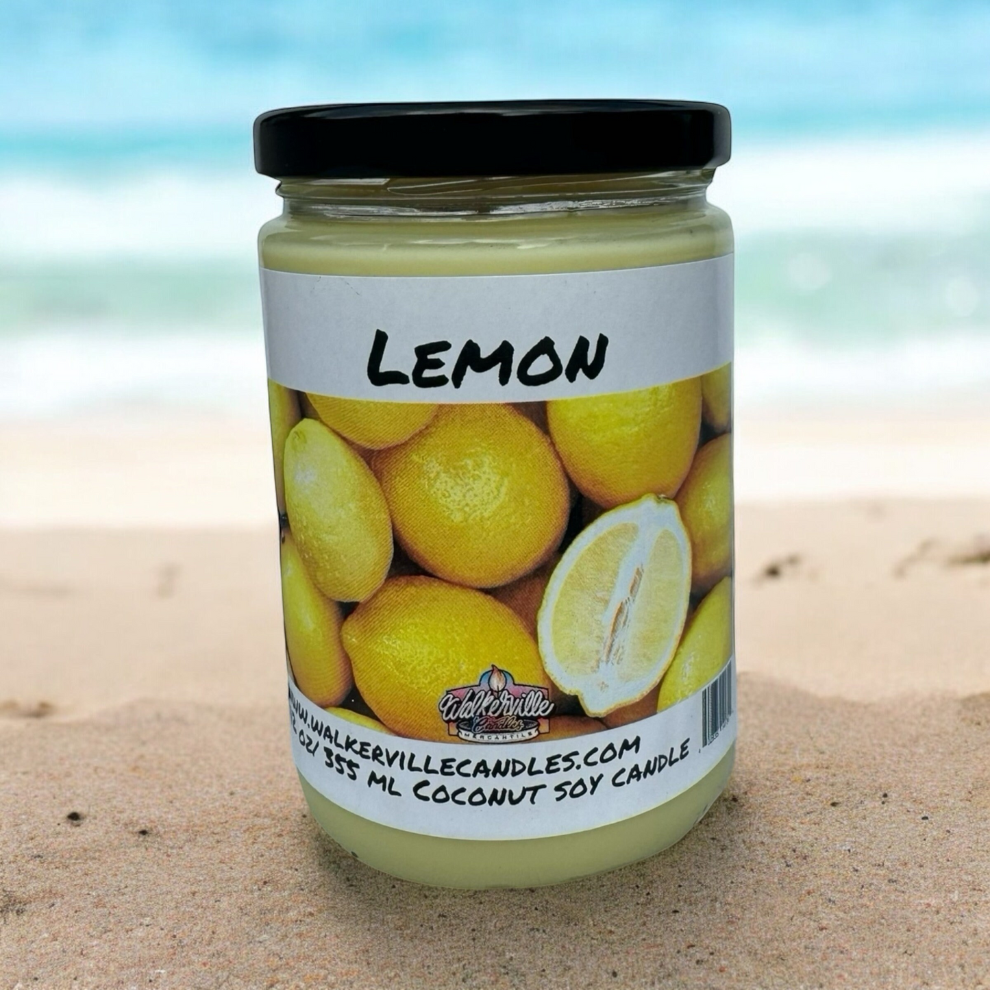 Lemon 100% Coconut Soy Eco-friendly 12 oz Candle Wood Wick
