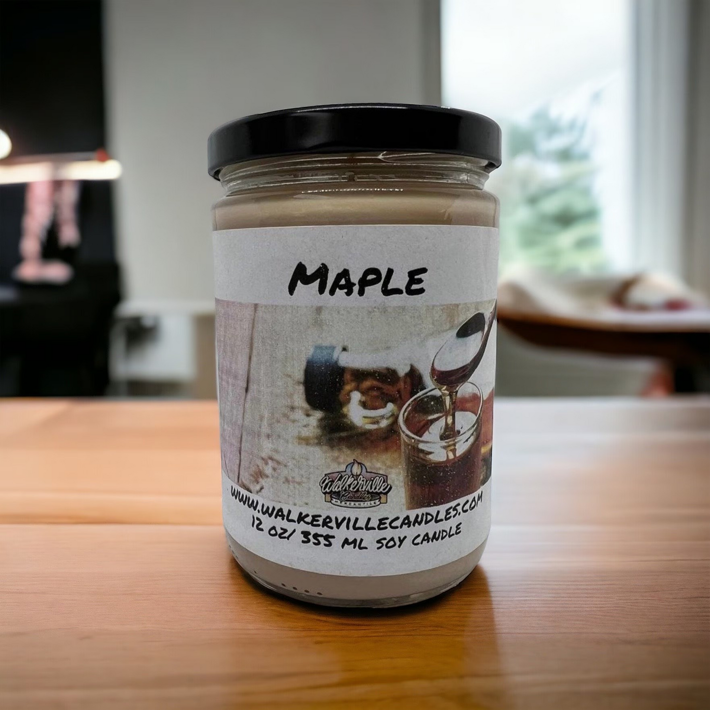 Maple 100% Coconut Soy Eco-friendly 12 oz Candle Wood Wick