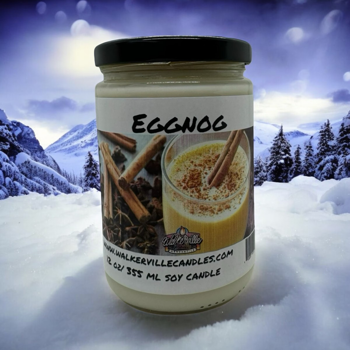 Eggnog 100% Coconut Soy Eco-friendly 12 oz Candle Wood Wick