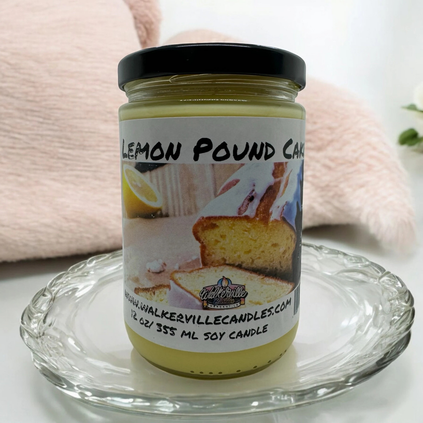 Lemon Pound Cake 100% Coconut Soy Eco-friendly 12 oz Candle