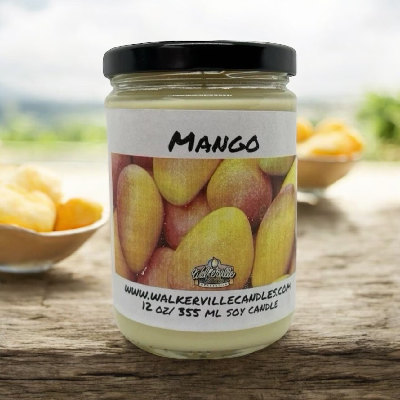 Mango 100% Coconut Soy Eco-friendly 12 oz Candle Wood Wick
