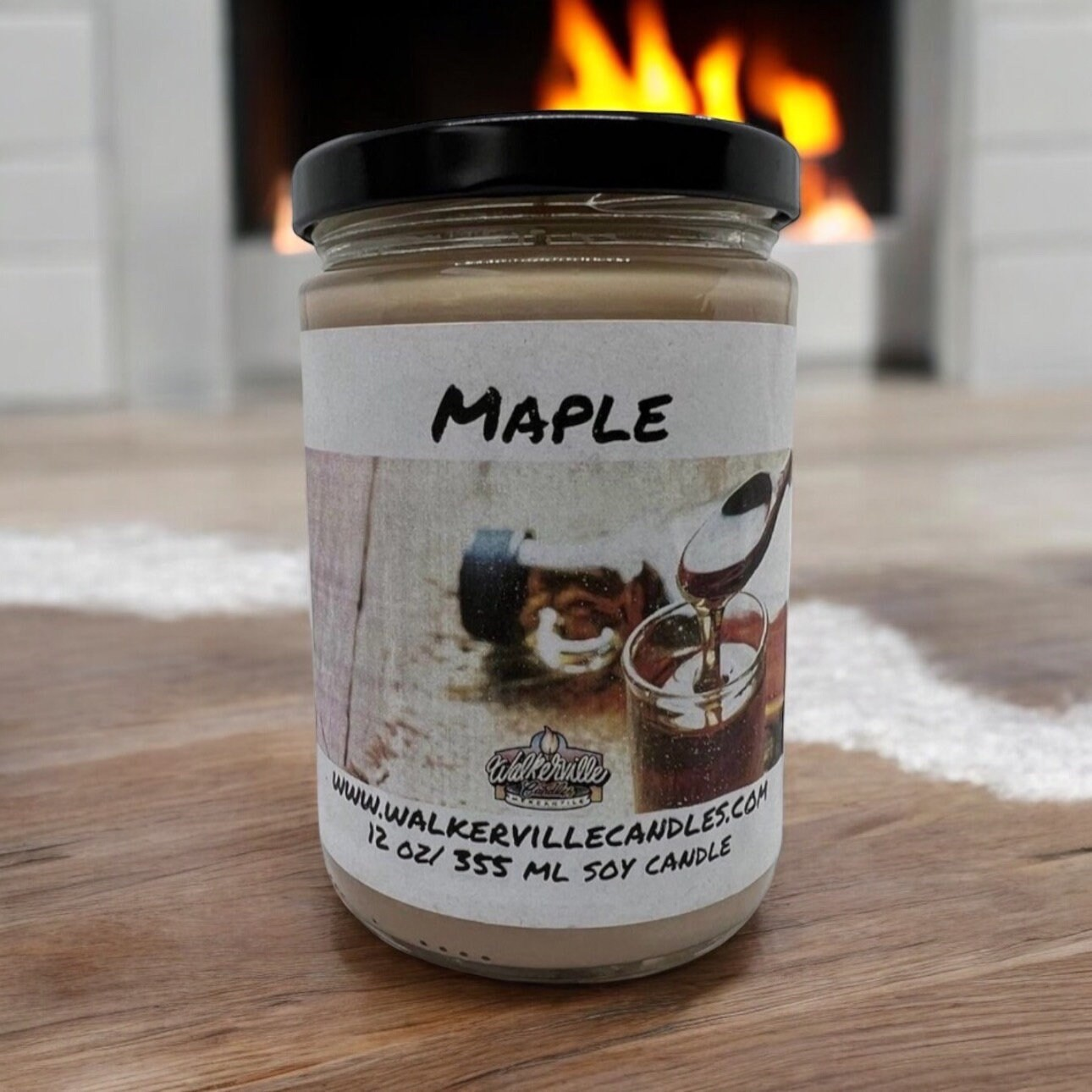 Maple 100% Coconut Soy Eco-friendly 12 oz Candle Wood Wick