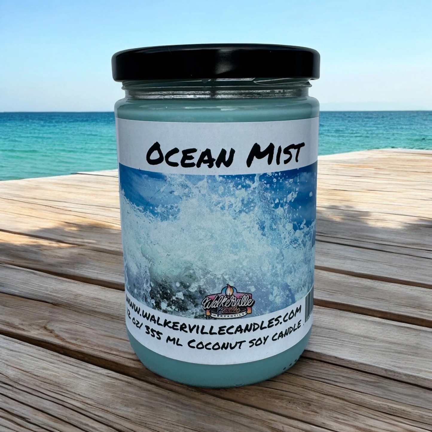 Ocean Mist 100% Coconut Soy Eco-friendly 12 oz Candle