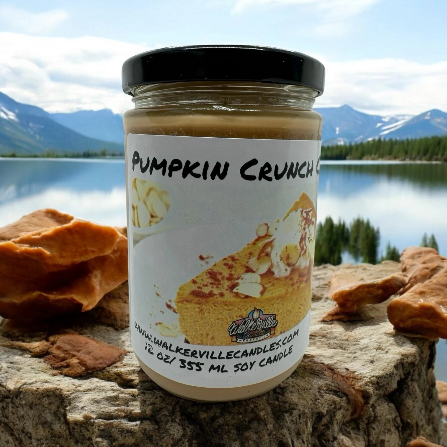 Pumpkin Crunch Cake 100% Coconut Soy Eco-friendly 12 oz Candle Wood Wick