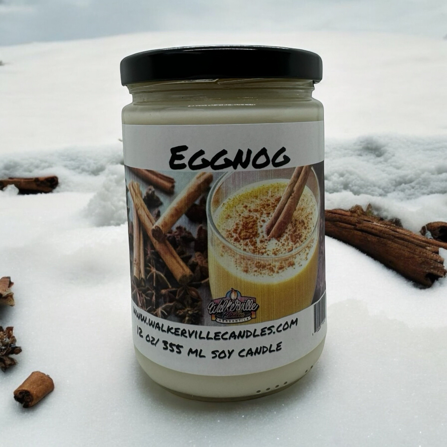 Eggnog 100% Coconut Soy Eco-friendly 12 oz Candle Wood Wick