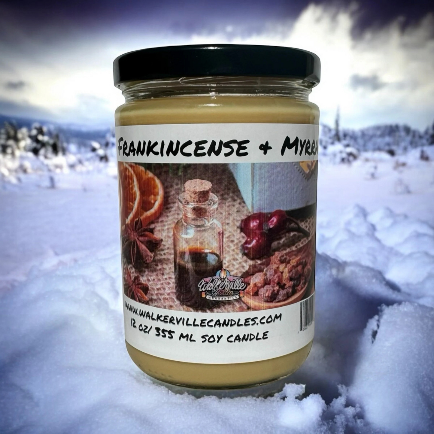 Frankincense & Myrrh 100% Coconut Soy Eco-friendly 12 oz Candle