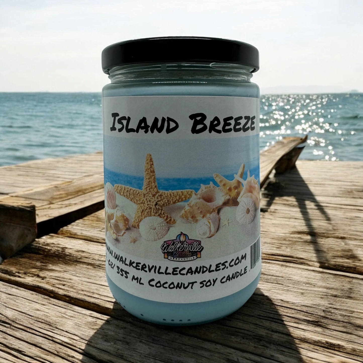 Island Breeze 100% Coconut Soy Eco-friendly 12 oz Candle Wood Wick