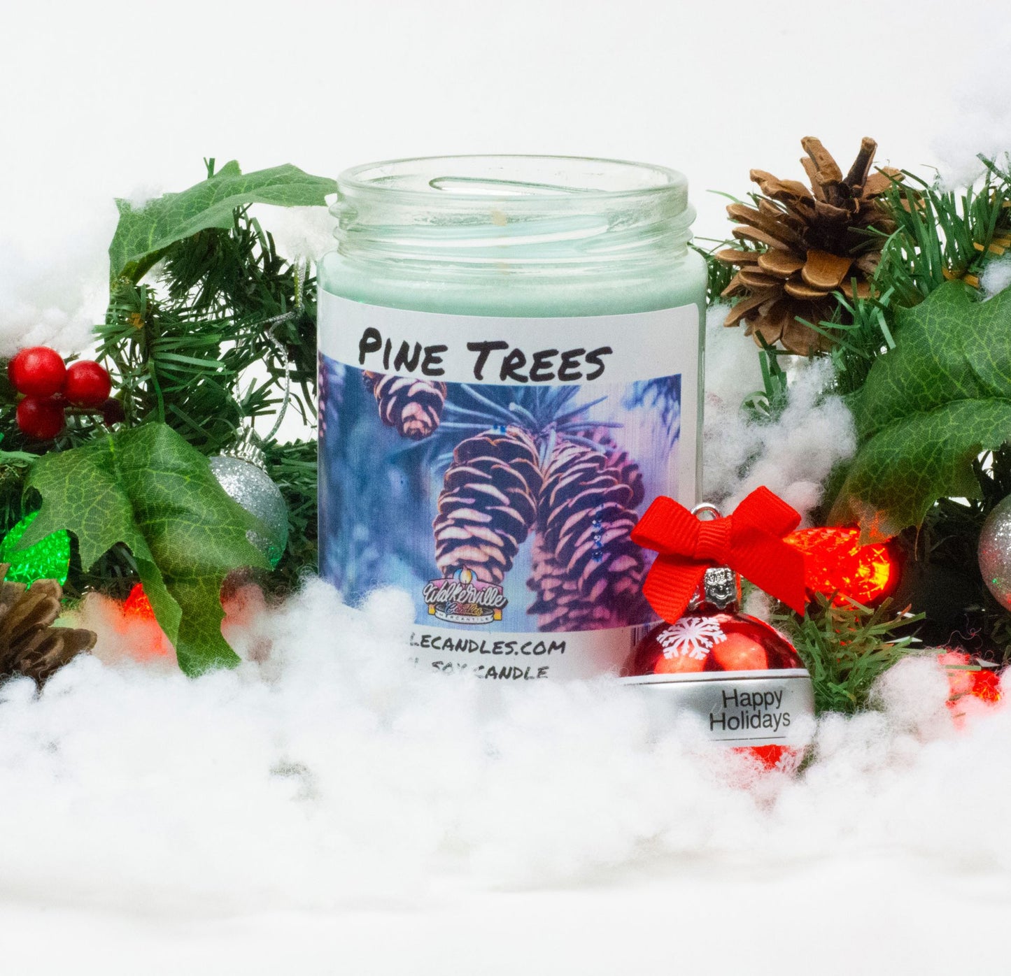 Pine Trees 100% Coconut Soy Eco-friendly 12 oz Candle Wood Wick