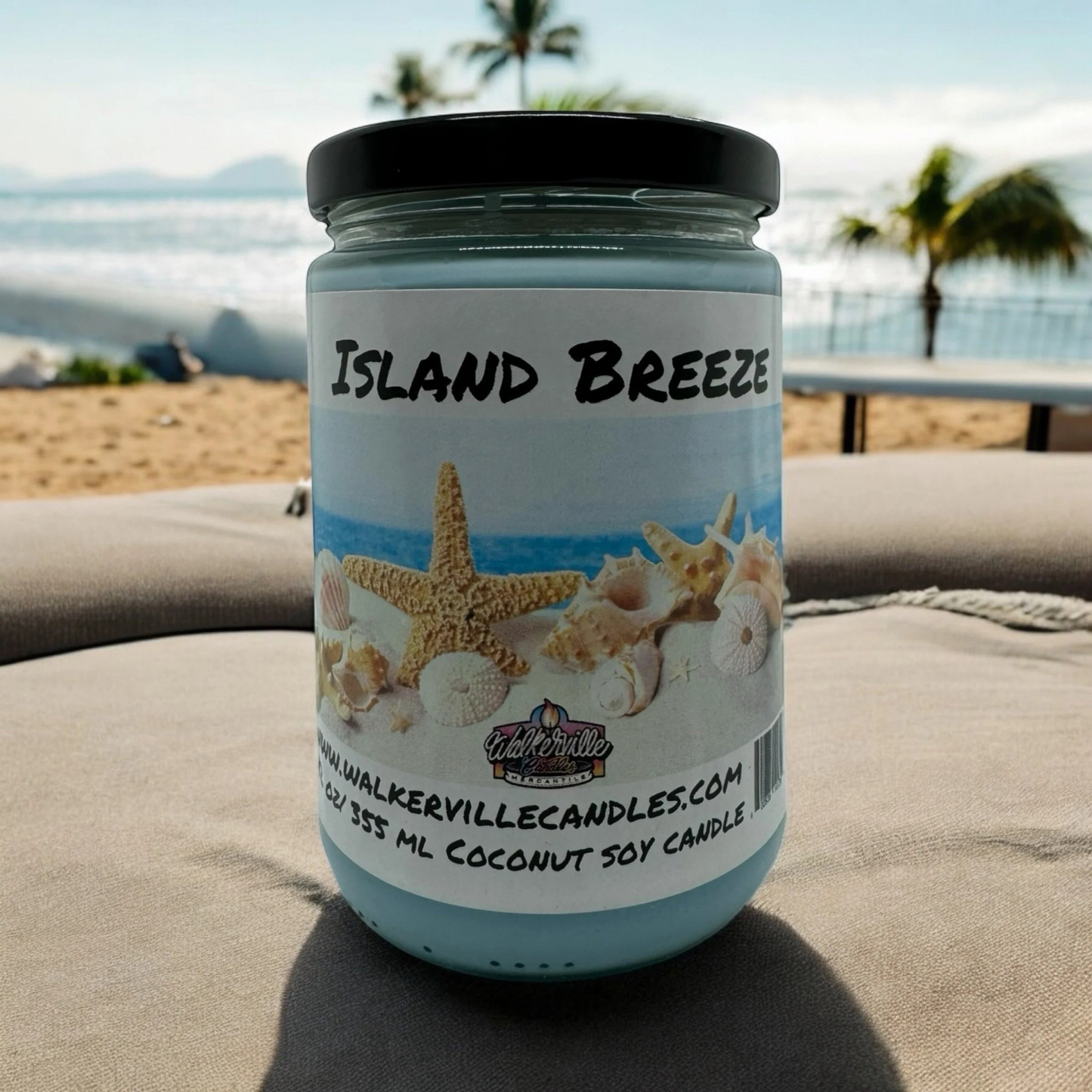 Island Breeze 100% Coconut Soy Eco-friendly 12 oz Candle Wood Wick