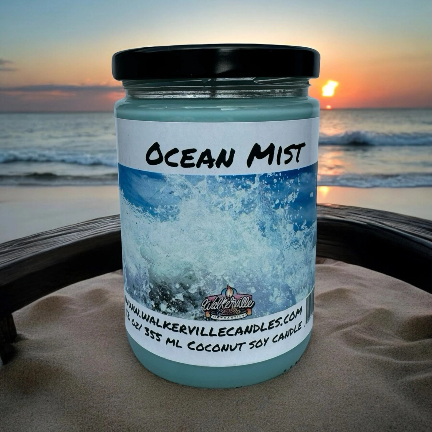 Ocean Mist 100% Coconut Soy Eco-friendly 12 oz Candle