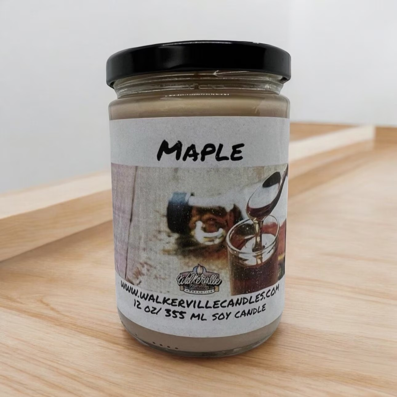 Maple 100% Coconut Soy Eco-friendly 12 oz Candle Wood Wick
