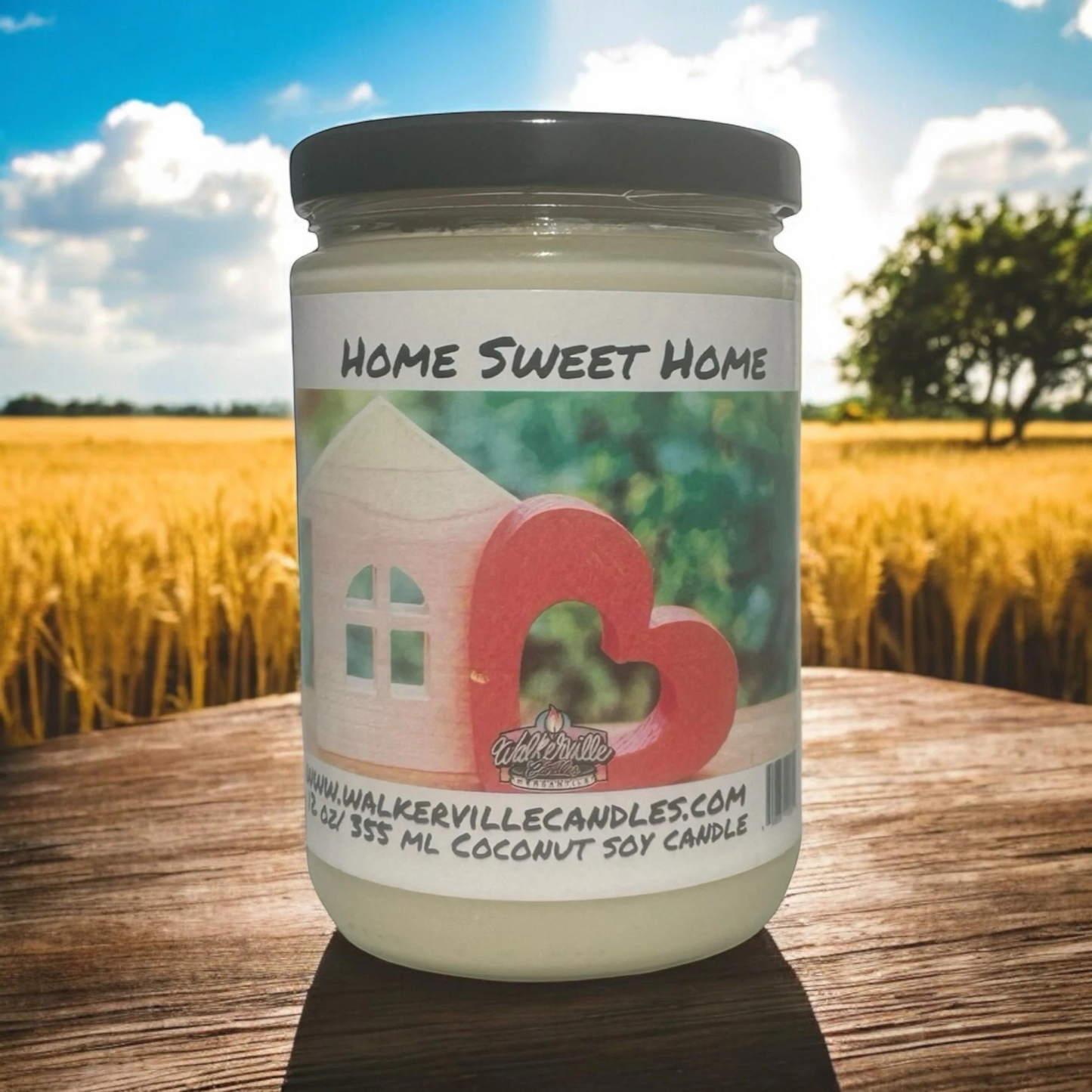 Home Sweet Home 100% Coconut Soy Eco-friendly 12 oz Candle Wood Wick