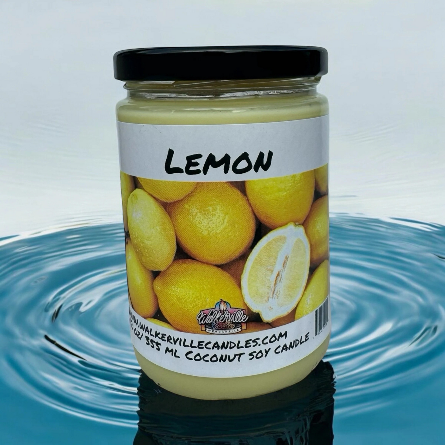 Lemon 100% Coconut Soy Eco-friendly 12 oz Candle Wood Wick