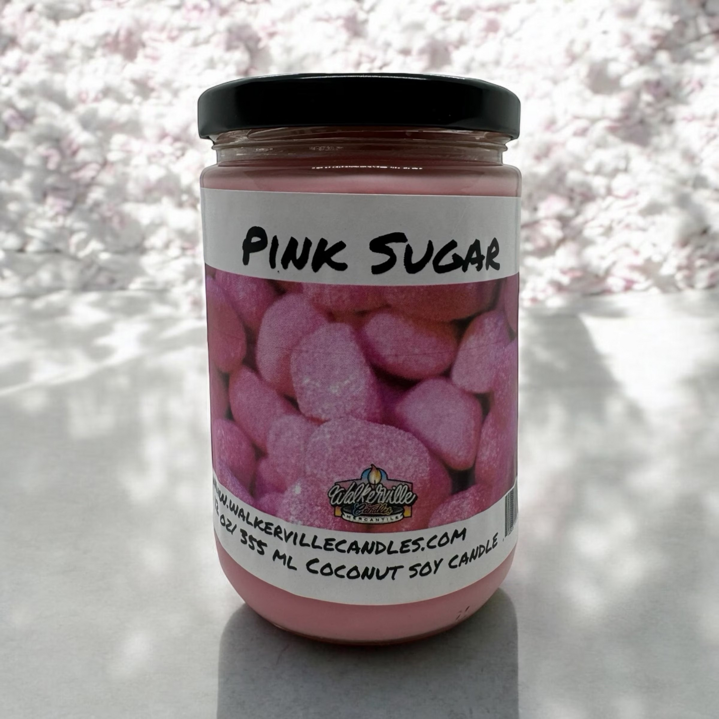 Pink Sugar 100% Coconut Soy Eco-friendly 12 oz Candle Wood Wick