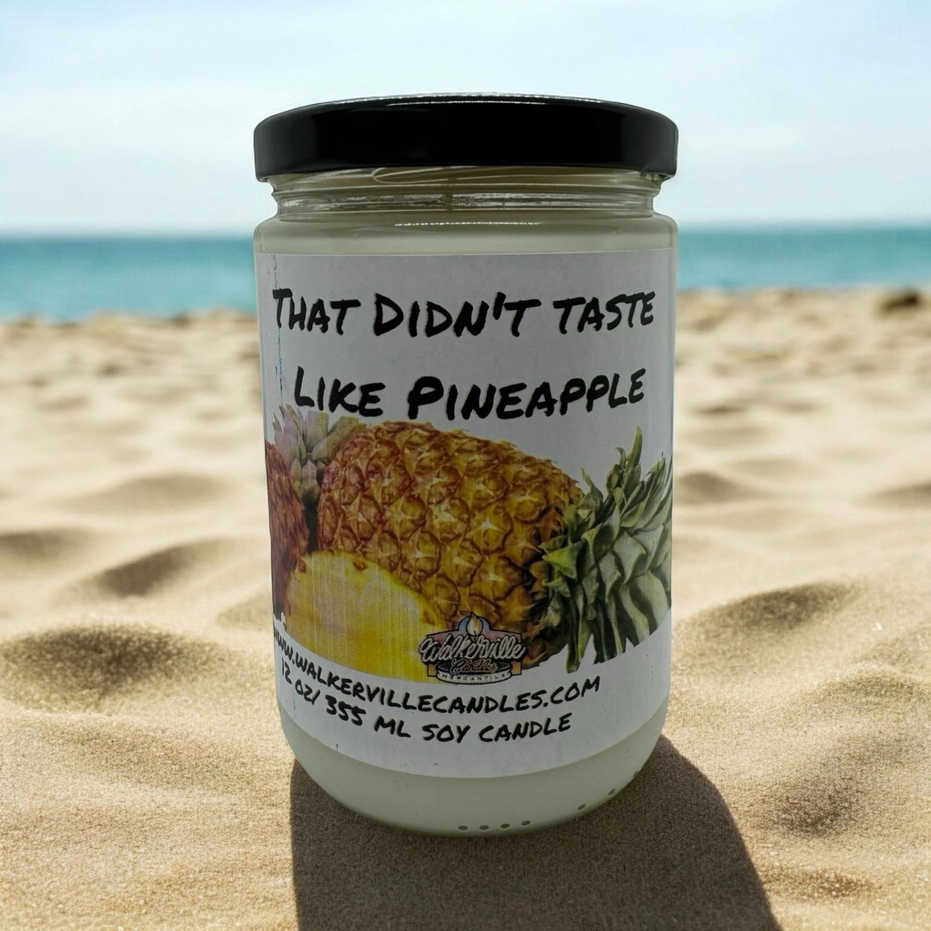That Didn't Taste Like Pineapple Vegan Coconut Soy 12 oz/ 355 ml Candle Hand-poured, Eco-friendly, Clean Burning, Fruity Wood Wick