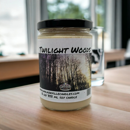 Twilight Woods 100% Coconut Soy Eco-friendly 12 oz Candle Wood Wick