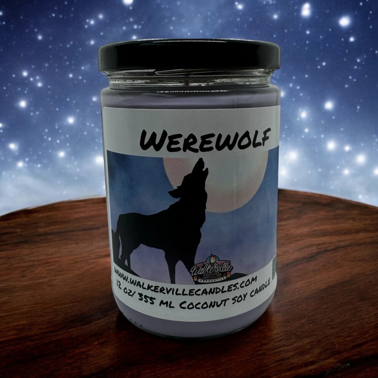 Werewolf 100% Coconut Soy Eco-friendly 12 oz Candle Wood Wick