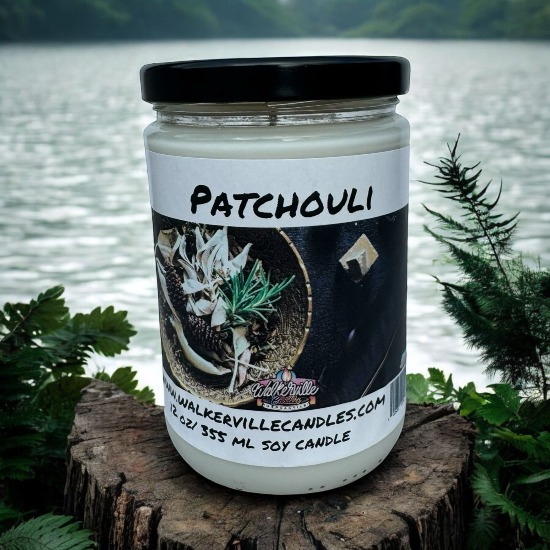 Patchouli Vegan Coconut Soy 12 oz/ 355 ml Candle Hand-poured, Eco-friendly, Clean Burning, Woodsy/ Clean Floral