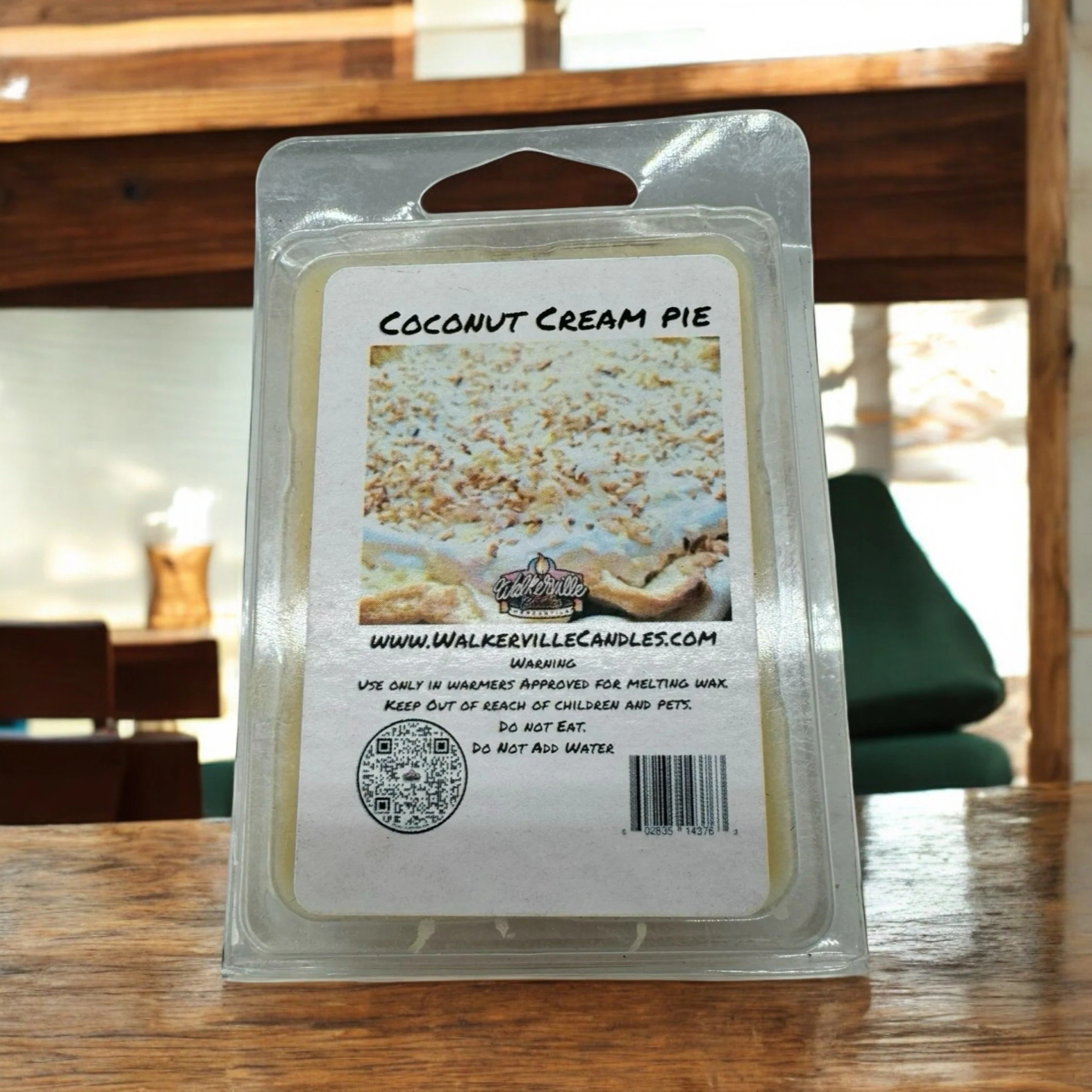 Coconut Cream Pie Vegan Soy wax, Hand-poured, Eco-friendly Bakery Clean Wax Melt