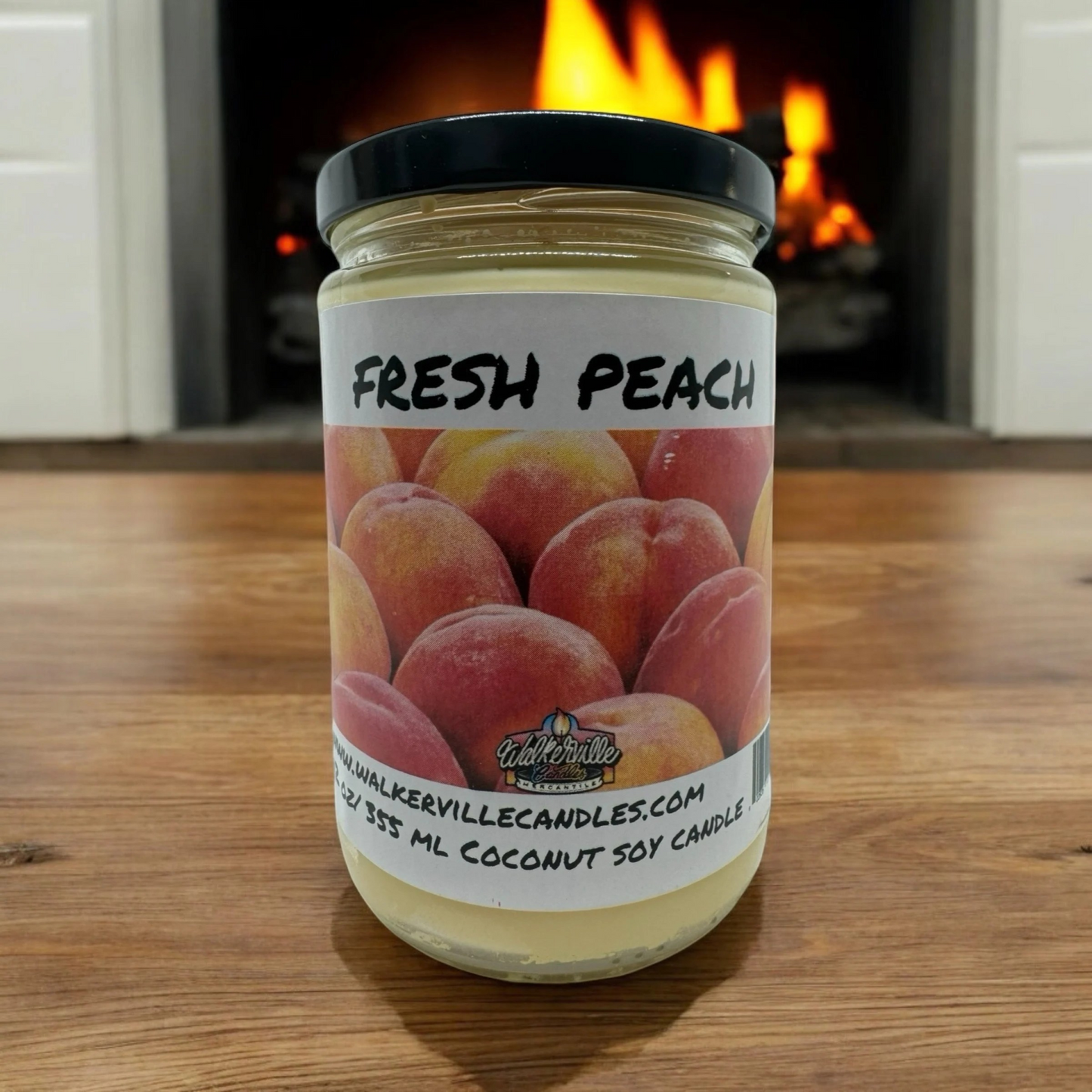Fresh Peach 100% Coconut Soy Eco-friendly 12 oz Candle