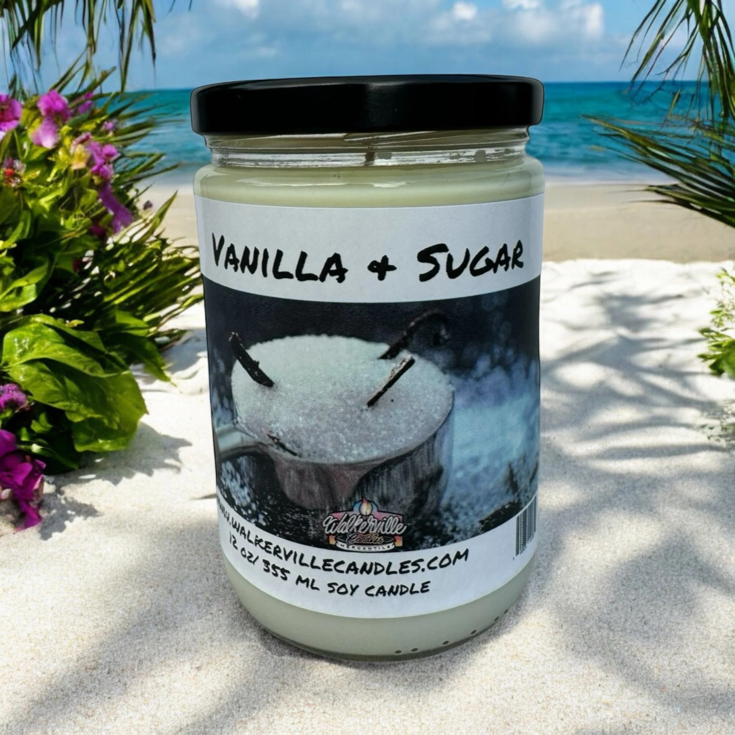 Vanilla & Sugar 100% Coconut Soy Eco-friendly 12 oz Candle Wood Wick