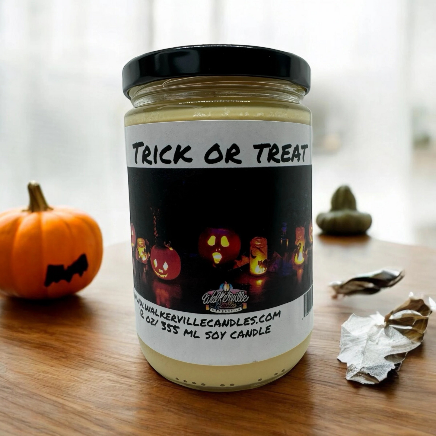 Trick Or Treat 100% Coconut Soy Eco-friendly 12 oz Candle Wood Wick