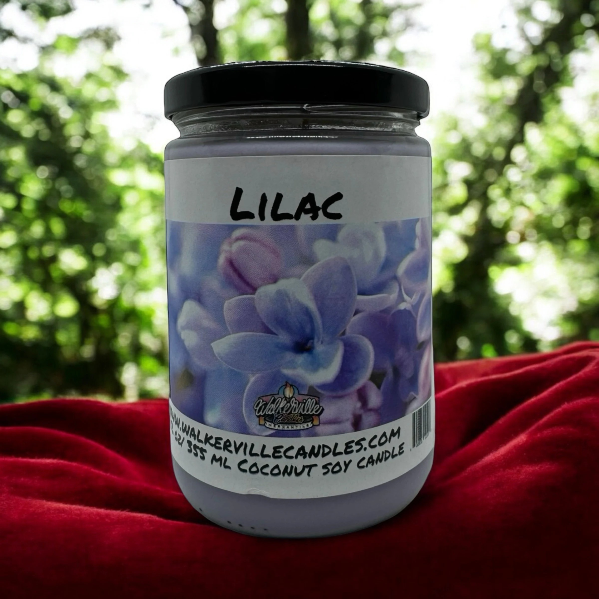 Lilac Vegan Coconut Soy 12 oz/ 355 ml Candle Hand-poured, Eco-friendly, Clean Burning, Floral Wood Wick