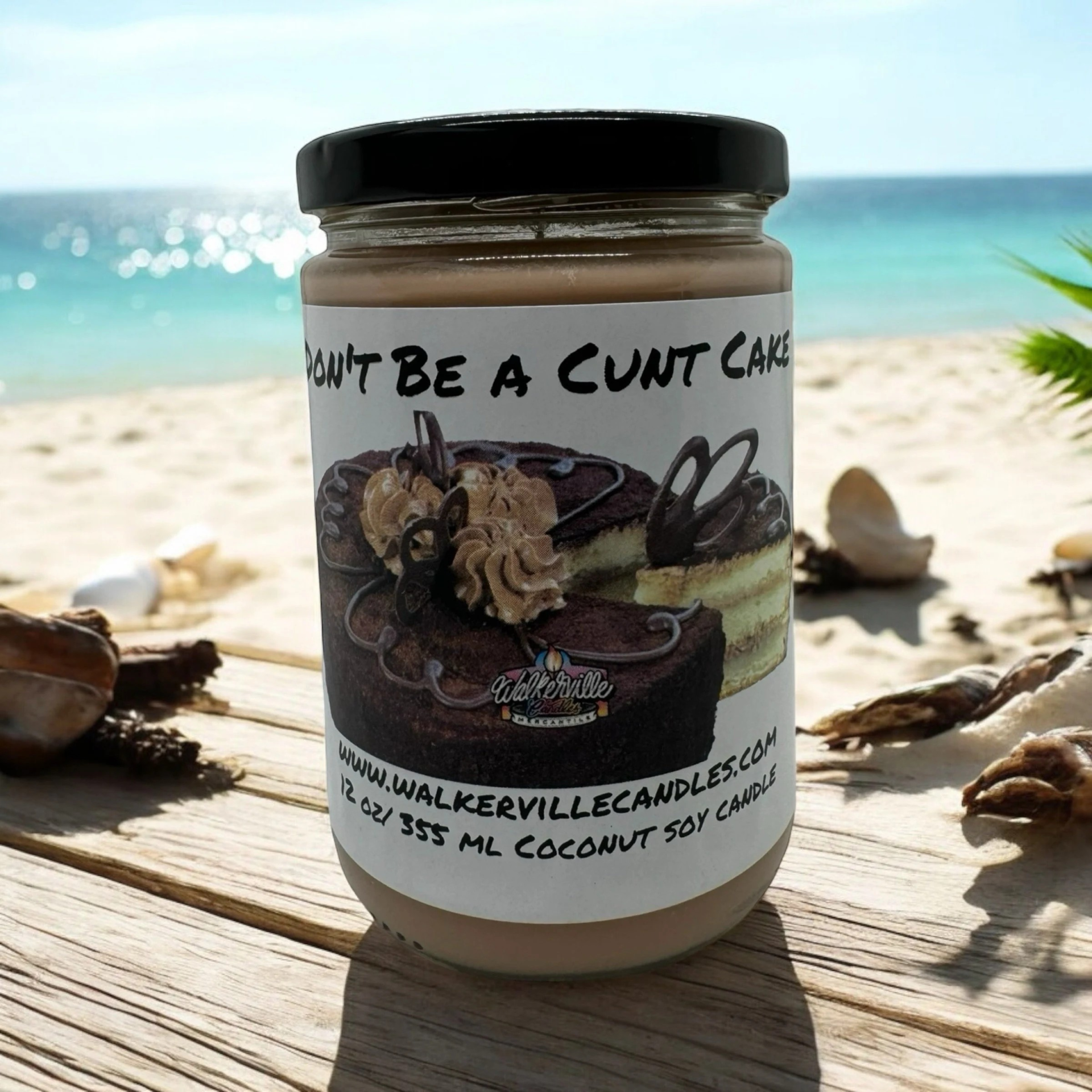 Don't Be a Cunt Cake Vegan Coconut Soy 12 oz/ 355 ml Candle Hand-poured, Eco-friendly, Clean Burning, Bakery, Food, Drink