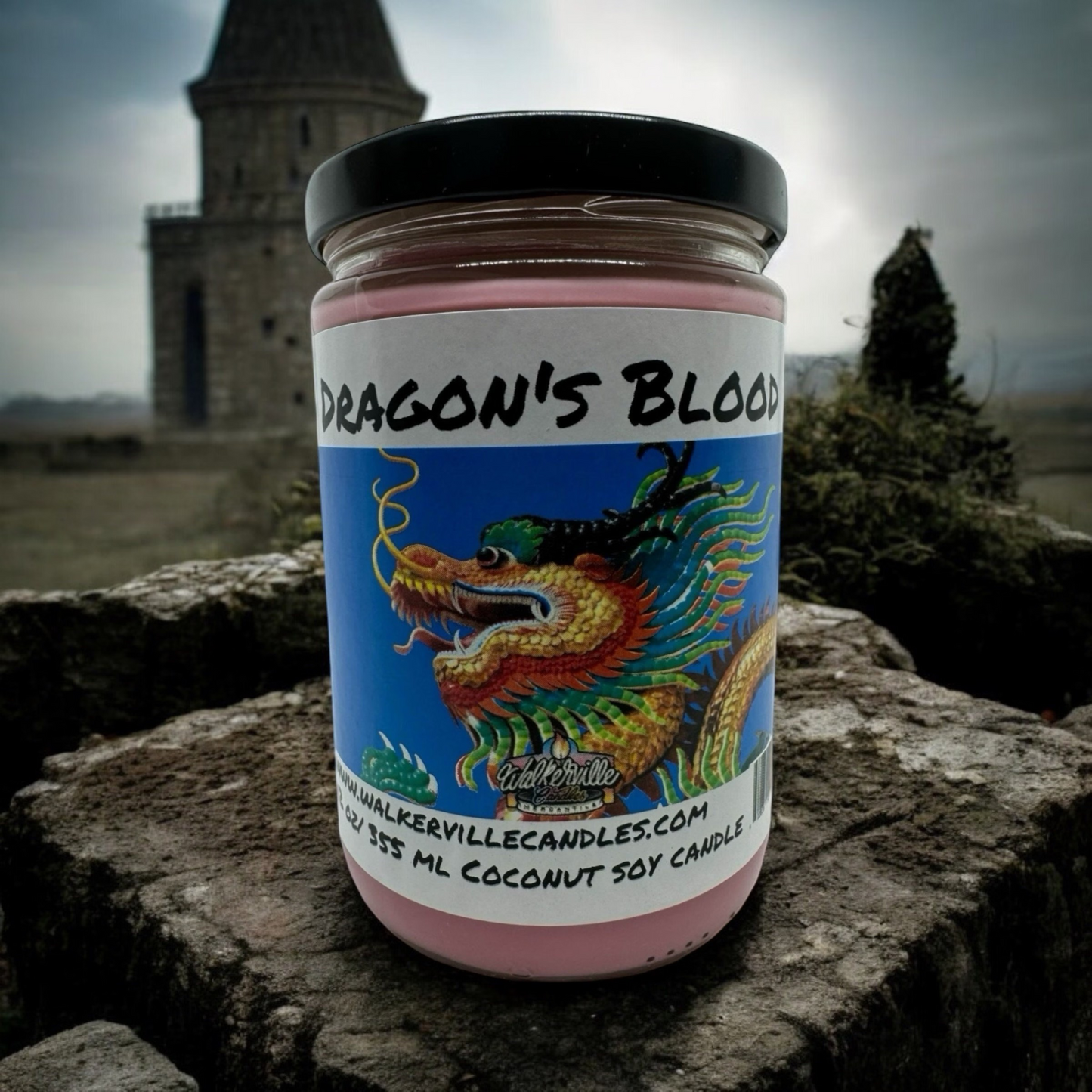 Dragon's Blood 100% Coconut Soy Eco-friendly 12 oz Candle Wood Wick